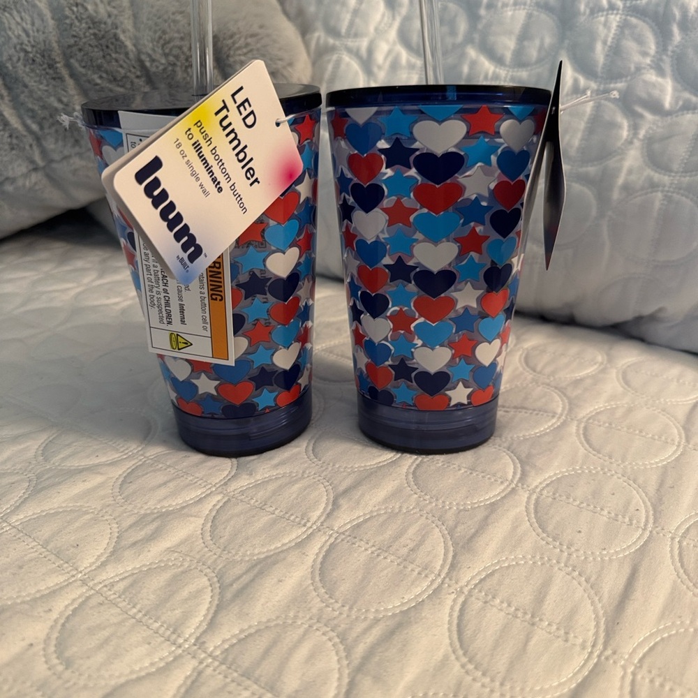Luum LED Tumbler Set with Heart and Star Design